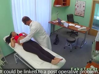 Beguiling tattooed patient fucking her medical man in fake hospital