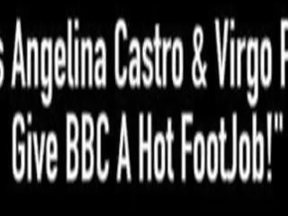 BBWs Angelina Castro & Virgo Peridot Give BBC A superb FootJob&excl;