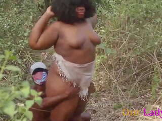 Local Village mistress With A ssbbw Ass Gives Blowjob And Fucked By the Watchman in the Bush With His Big Black Cork Hardcore Somewhere in Africa