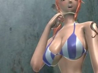 Slutty hentai redhead blowing a large penis