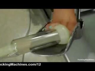 Tight body busty cookie machine fucked and squrts