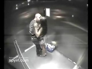Couple having x rated clip on Hotel Elevator get caught on Hidden Camera