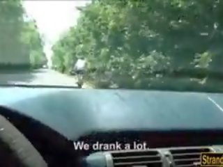 Hitchhiking Couple Picked Up And Fucking In The Backseat
