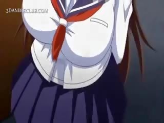 Anime schoolgirl In School Uniform Blowing Large johnson