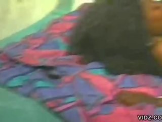 Tempting ebony chick gets nasty with Afro dude