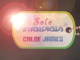 SoloInterviews Natural tits Chloe James striptease solo mistress