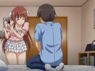 Anime sweetheart tit fucking and rubbing huge prick gets a facial